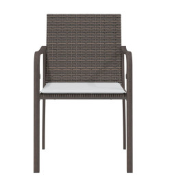 Chaises de jardin et coussins lot de 6 marron 56x59x84 cm rotin