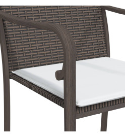 Chaises de jardin et coussins lot de 6 marron 56x59x84 cm rotin