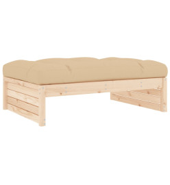 Salon de jardin 4 pcs avec coussins bois massif