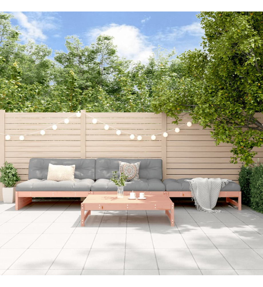 Salon de jardin 4 pcs avec coussins bois massif douglas