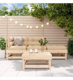 Salon de jardin 4 pcs avec coussins bois massif