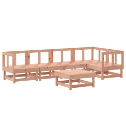 Salon de jardin 6 pcs avec coussins bois massif Douglas