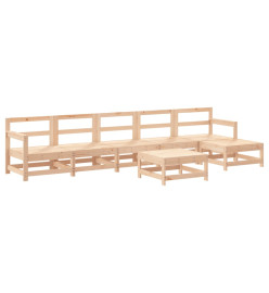 Salon de jardin 7 pcs avec coussins bois massif