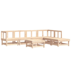 Salon de jardin 7 pcs avec coussins bois massif