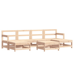 Salon de jardin 7 pcs avec coussins bois massif