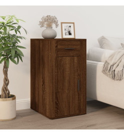 Bureau avec armoire chêne marron bois d'ingénierie