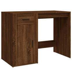 Bureau avec armoire chêne marron bois d'ingénierie