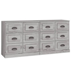 Buffets 2 pcs sonoma gris bois d'ingénierie