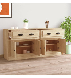 Buffets 2 pcs chêne sonoma bois d'ingénierie