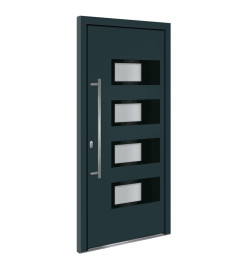 Porte d'entrée Anthracite 100x210 cm Aluminium et PVC