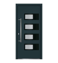 Porte d'entrée Anthracite 100x210 cm Aluminium et PVC