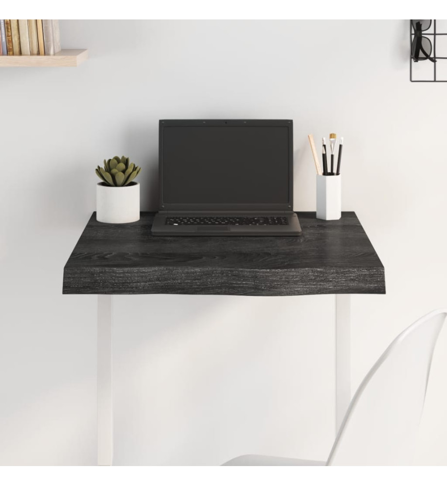 Dessus de bureau gris foncé 60x60x6 cm bois chêne traité