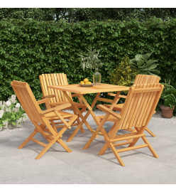 Ensemble à dîner de jardin 5 pcs Bois de teck massif