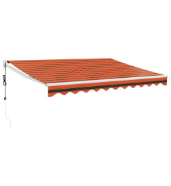 Auvent rétractable automatique orange et marron 3,5x2,5 m