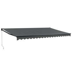 Auvent rétractable anthracite 5x3 m tissu et aluminium