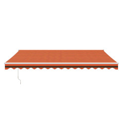 Auvent rétractable orange et marron 4,5x3 m tissu et aluminium