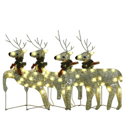 Rennes de Noël 4 pcs Doré 80 LED