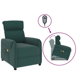 Fauteuil de massage Vert foncé Tissu