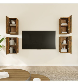 Meubles TV 4 pcs Chêne fumé 30,5x30x60 cm Bois d'ingénierie