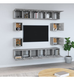 Ensemble de meubles TV 10 pcs Sonoma gris Bois d'ingénierie