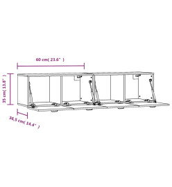 Armoires murales 2pcs Chêne fumé 60x36,5x35cm Bois d'ingénierie