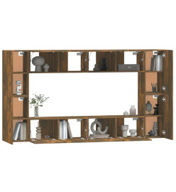 Ensemble de meubles TV 8 pcs Chêne fumé Bois d'ingénierie