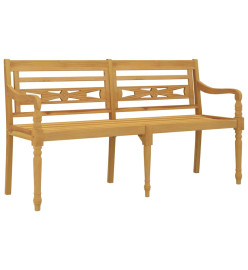 Banc Batavia avec coussin crème 150 cm Bois de teck massif