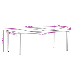 Ensemble de salle à manger de jardin 9 pcs Chêne