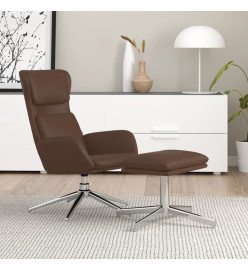 Chaise de relaxation avec tabouret Marron brillant Similicuir