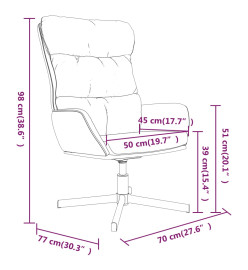 Chaise de relaxation avec repose-pied Crème Similicuir