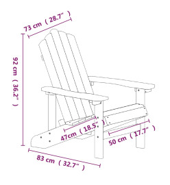 Chaises de jardin Adirondack avec table PEHD Marron