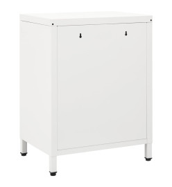 Tables de chevet 2 pcs Blanc 40x30x54,5 cm Acier et verre