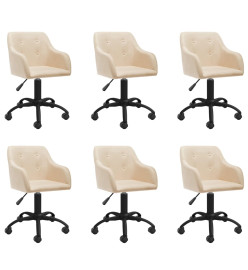 Chaises pivotantes à manger lot de 6 Crème Tissu