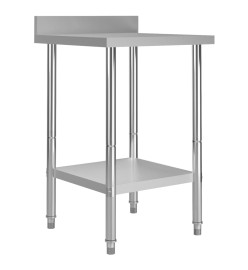 Table de travail de cuisine avec dosseret 60x60x93 cm Inox