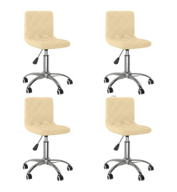 Chaises à dîner pivotantes 4 pcs Crème Velours