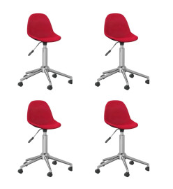 Chaises pivotantes à manger lot de 4 Rouge bordeaux Tissu