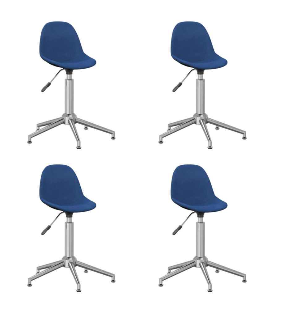 Chaises pivotantes à manger lot de 4 bleu tissu