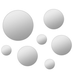 Ensemble de miroir mural 7 pcs Verre Rond
