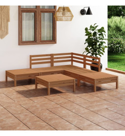 Salon de jardin 6 pcs Bois de pin massif Marron miel