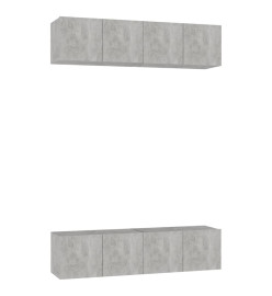 Meubles TV 4 pcs Gris béton 60x30x30 cm Aggloméré