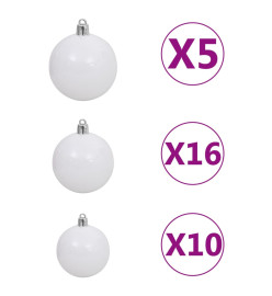 Sapin de Noël artificiel LED et flocons de neige 240 cm PVC PE