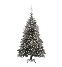 Sapin de Noël artificiel LED et flocons de neige 240 cm PVC PE