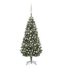 Arbre de Noël artificiel LED et boules et pommes de pin 180 cm