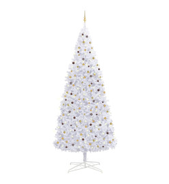 Arbre de Noël artificiel avec LED et boules 400 cm Blanc