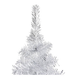 Arbre de Noël artificiel avec LED et boules Argenté 120 cm PET