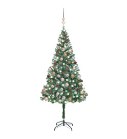 Arbre de Noël artificiel LED et boules et pommes de pin 180 cm