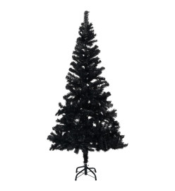 Arbre de Noël artificiel avec LED et boules Noir 180 cm PVC