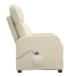 Fauteuil inclinable électrique Blanc crème Similicuir