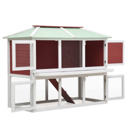 Cage double pour animaux Rouge Bois