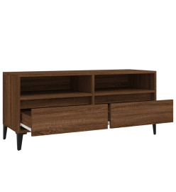 Meuble TV chêne marron 100x34,5x44,5 cm bois d'ingénierie